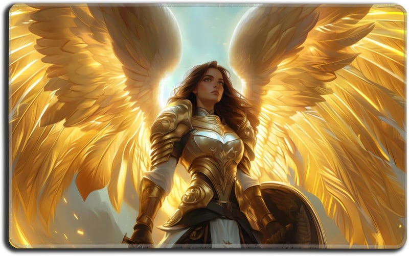 Digital Sorcery Studio Store Card Game Playmat - Premium Stitched Edge - Perfect for MTG Commander Decks (Giada Angel) - Image 1